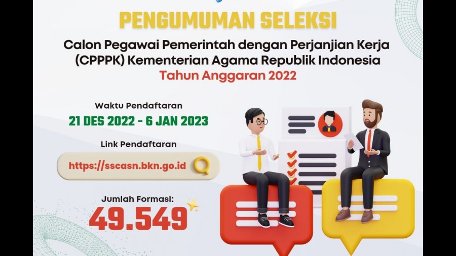 Dibuka Seleksi 49.549 Formasi Calon PPPK Kementerian Agama, Ini Ketentuan Daftarnya