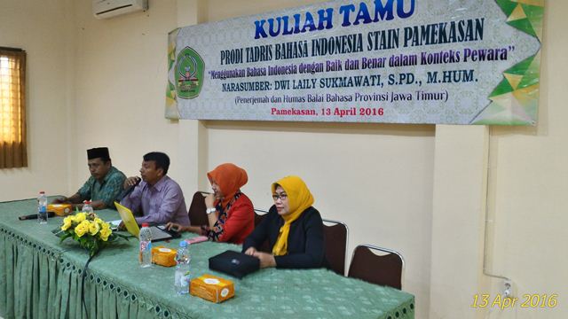 Kuliah tamu dengan Tema: Menggunakan Bahasa Indonesia dengan Baik dan Benar dalam Konteks Pewara