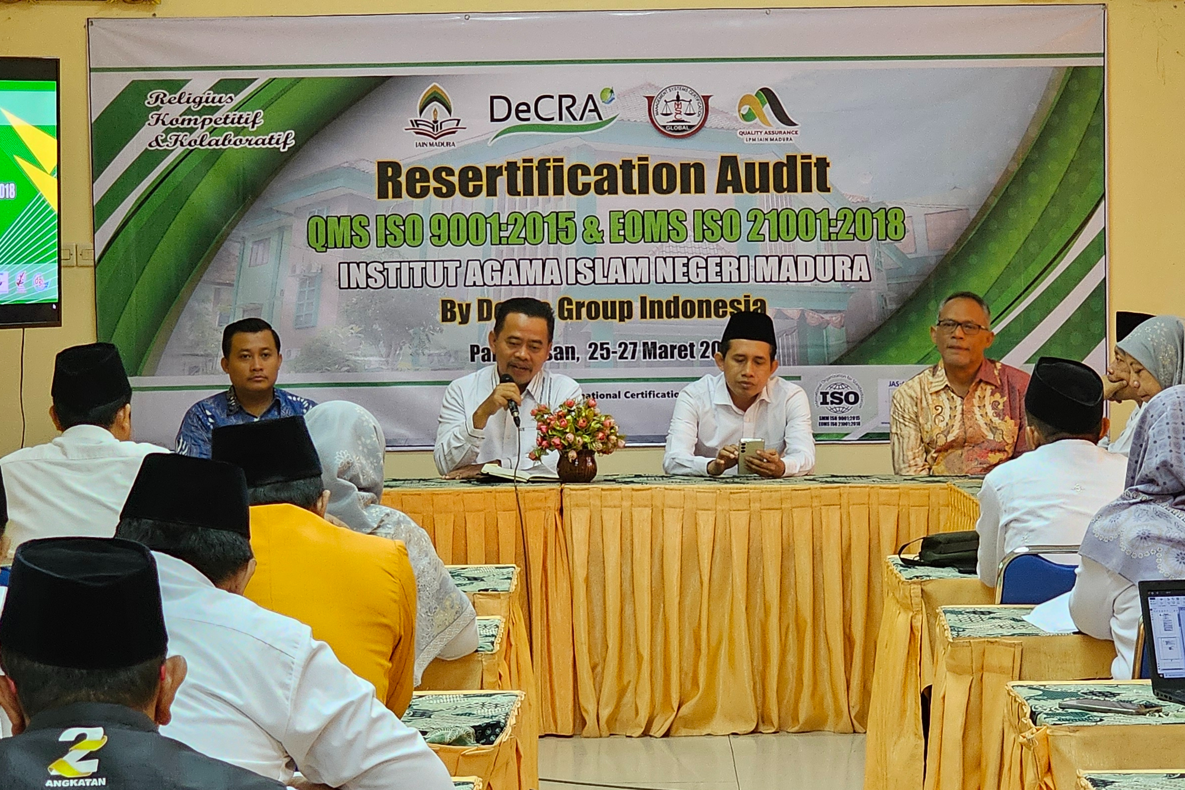 IAIN Madura Menggandeng PT. Decra Group Indonesia Lakukan Audit Resertifikasi Internasional ISO (QMS ISO 9001:2015 dan EOMS ISO 21001:2018)